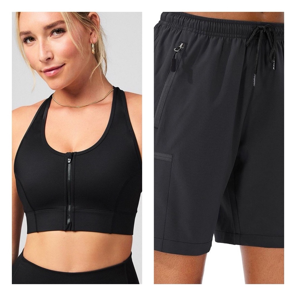 Set.Sports Bra and Shorts Black Santiny Fabletics Size L